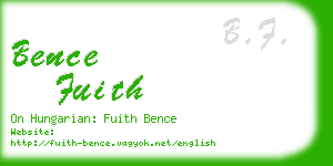 bence fuith business card